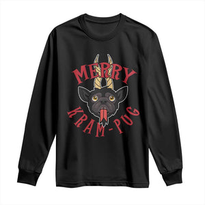 Funny Christmas Krampus Pug Dog Long Sleeve Shirt Merry Krampug Cute Pug Satan TS09 Black Print Your Wear