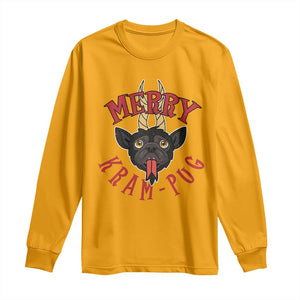 Funny Christmas Krampus Pug Dog Long Sleeve Shirt Merry Krampug Cute Pug Satan TS09 Gold Print Your Wear