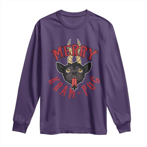 Funny Christmas Krampus Pug Dog Long Sleeve Shirt Merry Krampug Cute Pug Satan TS09 Purple Print Your Wear