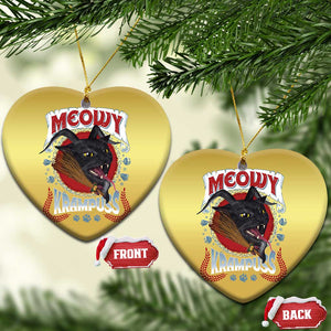 Xmas Krampus Cat Christmas Ornament Meowy Krampuss Black Cat TS09 Heart Gold Print Your Wear