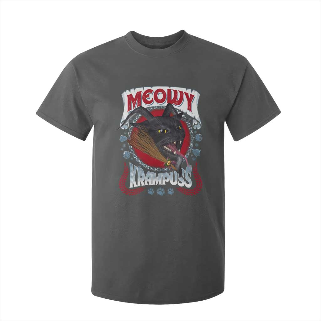 Christmas Krampus Cat T Shirt For Kid Meowy Krampuss Black Cat TS09 Dark Heather Print Your Wear