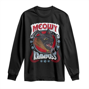 Christmas Krampus Cat Long Sleeve Shirt Meowy Krampuss Black Cat TS09 Black Print Your Wear