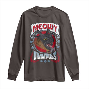 Christmas Krampus Cat Long Sleeve Shirt Meowy Krampuss Black Cat TS09 Dark Chocolate Print Your Wear