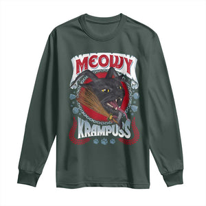 Christmas Krampus Cat Long Sleeve Shirt Meowy Krampuss Black Cat TS09 Dark Forest Green Print Your Wear