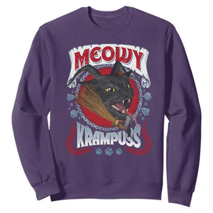 Christmas Krampus Cat Sweatshirt Meowy Krampuss Black Cat TS09 Purple Print Your Wear