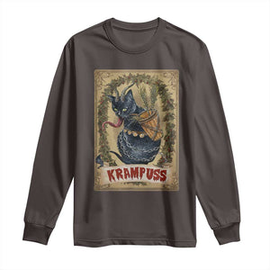 Krampus Cat Long Sleeve Shirt Krampuss Black Cat Vintage Horror Christmas TS09 Dark Chocolate Print Your Wear