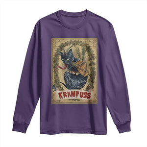 Krampus Cat Long Sleeve Shirt Krampuss Black Cat Vintage Horror Christmas TS09 Purple Print Your Wear