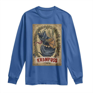 Krampus Cat Long Sleeve Shirt Krampuss Black Cat Vintage Horror Christmas TS09 Royal Blue Print Your Wear