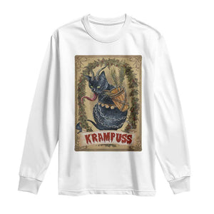 Krampus Cat Long Sleeve Shirt Krampuss Black Cat Vintage Horror Christmas TS09 White Print Your Wear