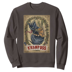 Krampus Cat Sweatshirt Krampuss Black Cat Vintage Horror Christmas TS09 Dark Chocolate Print Your Wear