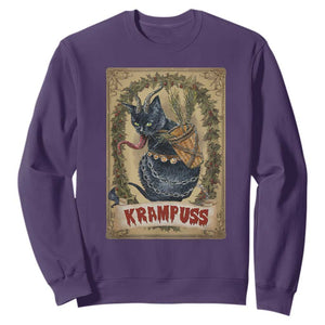 Krampus Cat Sweatshirt Krampuss Black Cat Vintage Horror Christmas TS09 Purple Print Your Wear