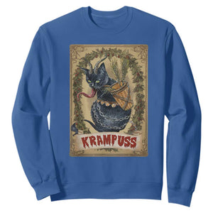 Krampus Cat Sweatshirt Krampuss Black Cat Vintage Horror Christmas TS09 Royal Blue Print Your Wear