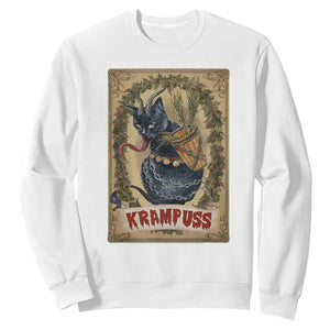 Krampus Cat Sweatshirt Krampuss Black Cat Vintage Horror Christmas TS09 White Print Your Wear