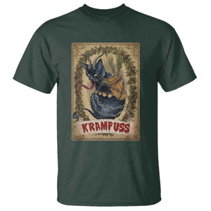 Krampus Cat T Shirt Krampuss Black Cat Vintage Horror Christmas TS09 Dark Forest Green Print Your Wear