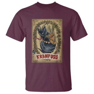 Krampus Cat T Shirt Krampuss Black Cat Vintage Horror Christmas TS09 Maroon Print Your Wear