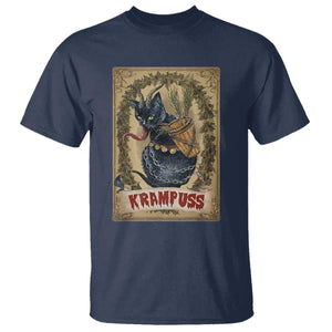 Krampus Cat T Shirt Krampuss Black Cat Vintage Horror Christmas TS09 Navy Print Your Wear