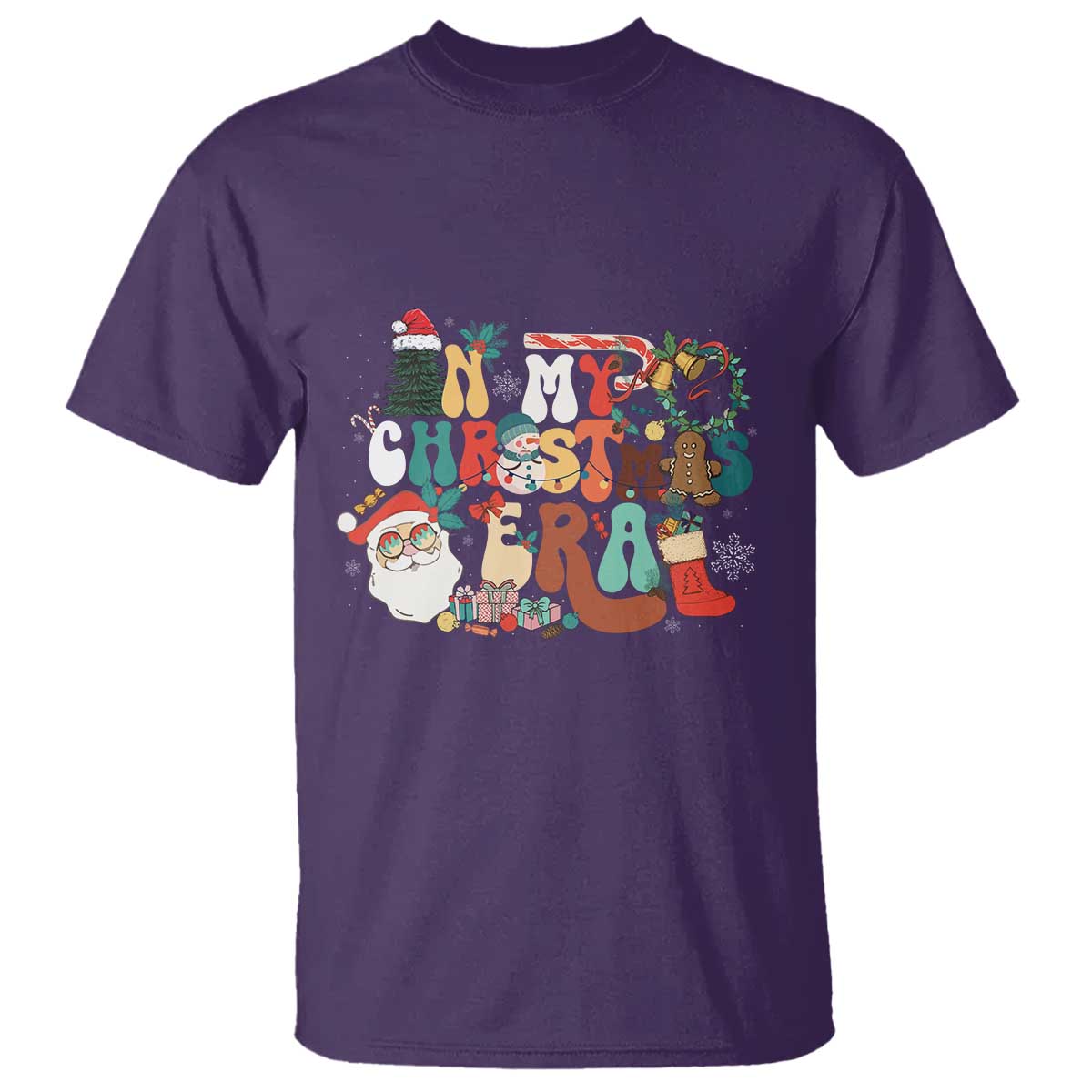 In My Christmas Era Retro Groovy T Shirt TS09 Purple Print Your Wear