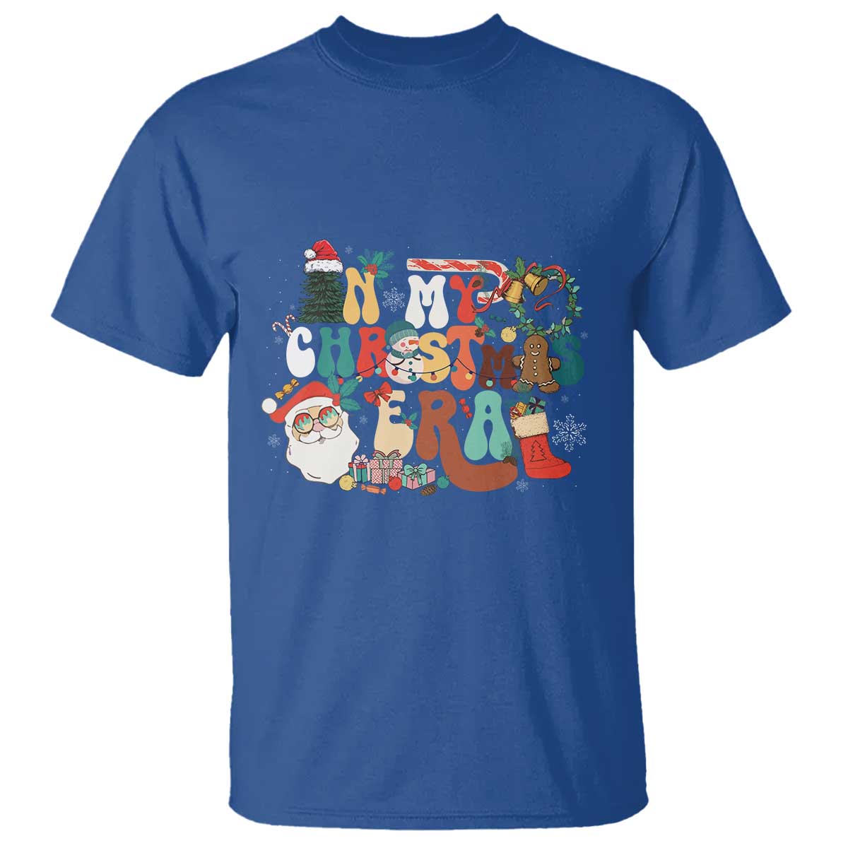 In My Christmas Era Retro Groovy T Shirt TS09 Royal Blue Print Your Wear