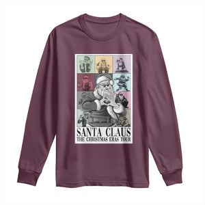 Funny Santa Claus The Christmas Eras Tours Long Sleeve Shirt TS09 Maroon Print Your Wear