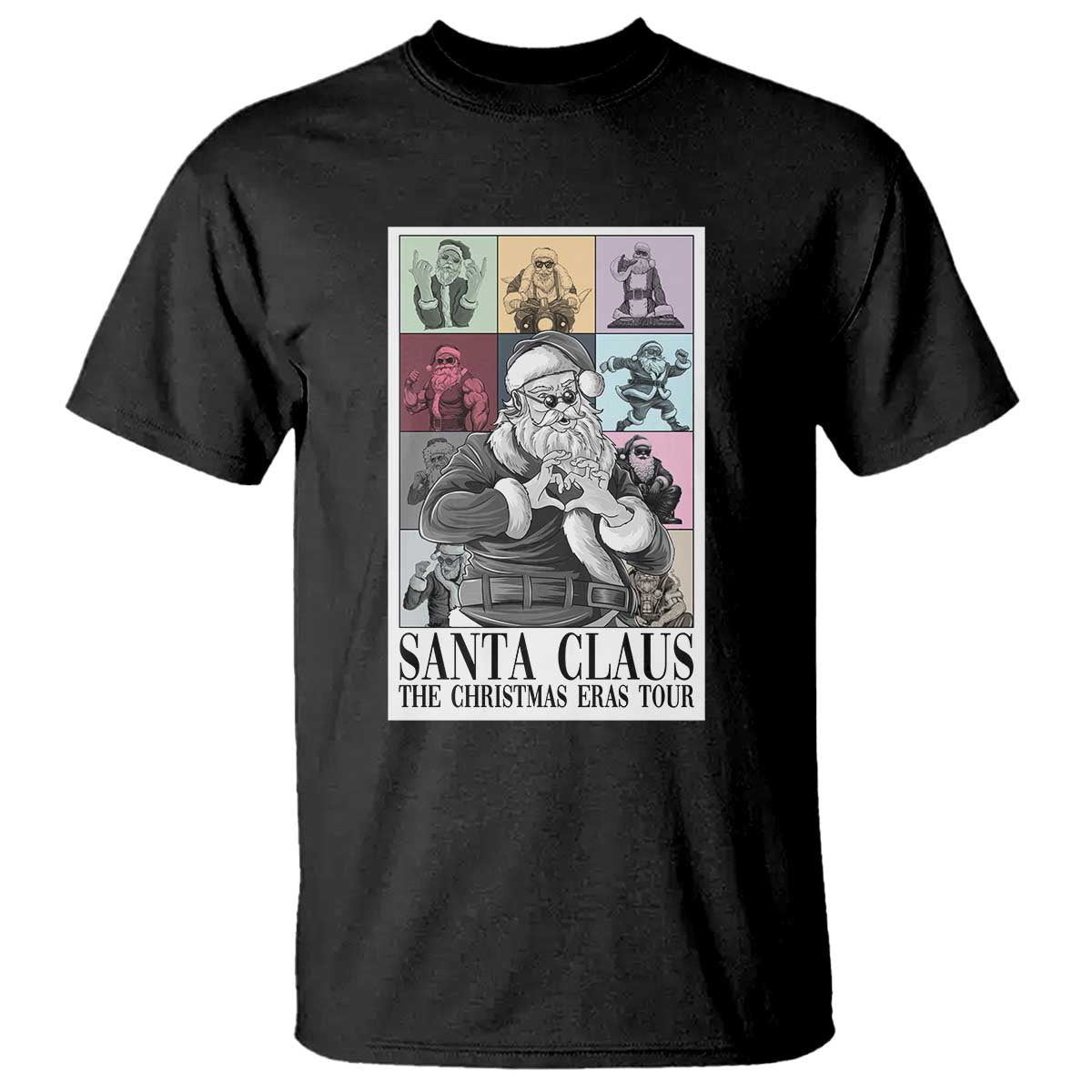 Funny Santa Claus The Christmas Eras Tours T Shirt TS09 Black Print Your Wear