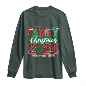 Family Christmas 2024 Long Sleeve Shirt Making Memories Together TS09 Dark Forest Green Print Your Wear