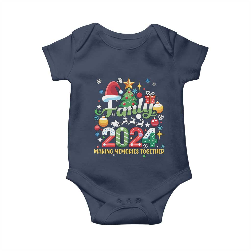 Family Christmas 2024 Making Memories Together Baby Onesie TS09 Navy Print Your Wear