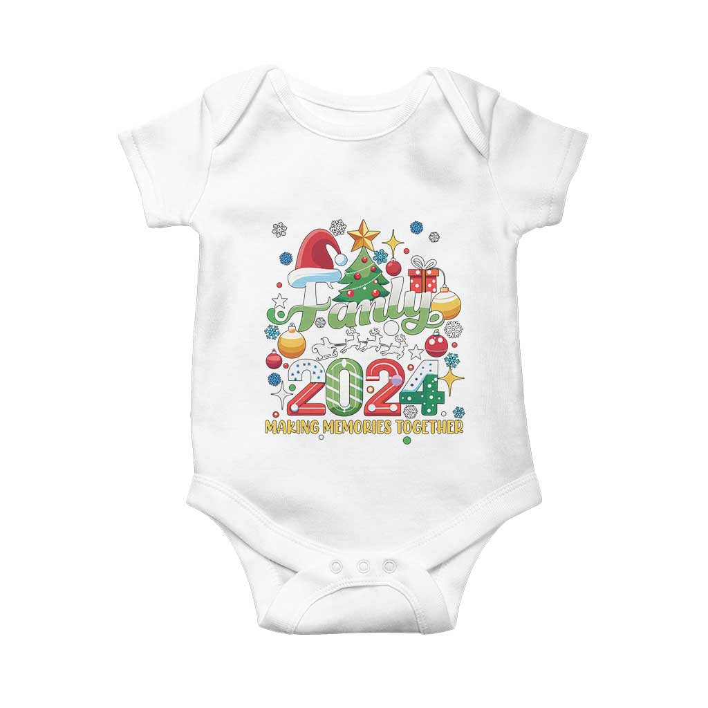Family Christmas 2024 Making Memories Together Baby Onesie TS09 White Print Your Wear
