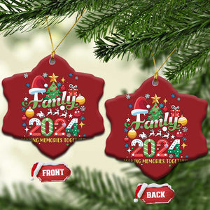 Family Christmas 2024 Making Memories Together Christmas Ornament TS09 Snow Flake Red Print Your Wear