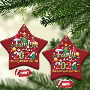 Family Christmas 2024 Making Memories Together Christmas Ornament TS09 Star Red Print Your Wear