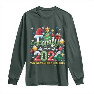 Family Christmas 2024 Making Memories Together Long Sleeve Shirt TS09 Dark Forest Green Print Your Wear