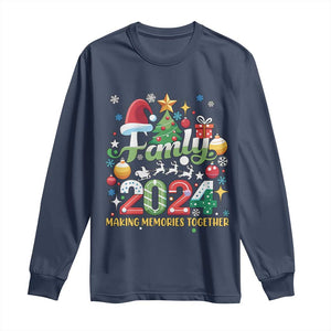 Family Christmas 2024 Making Memories Together Long Sleeve Shirt TS09 Navy Print Your Wear