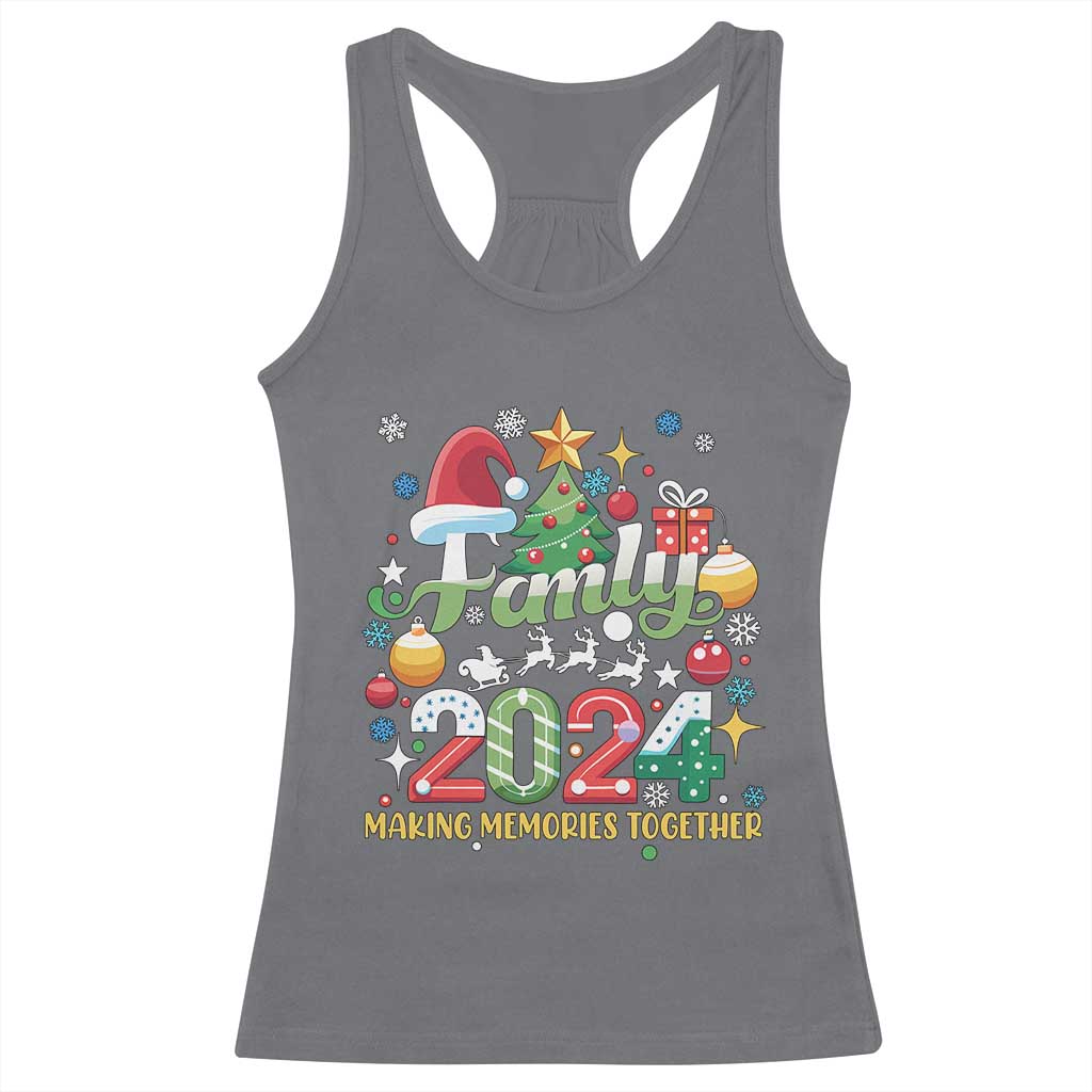Family Christmas 2024 Making Memories Together Racerback Tank Top TS09 Charcoal Print Your Wear