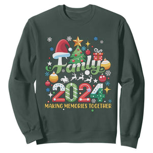 Family Christmas 2024 Making Memories Together Sweatshirt TS09 Dark Forest Green Print Your Wear