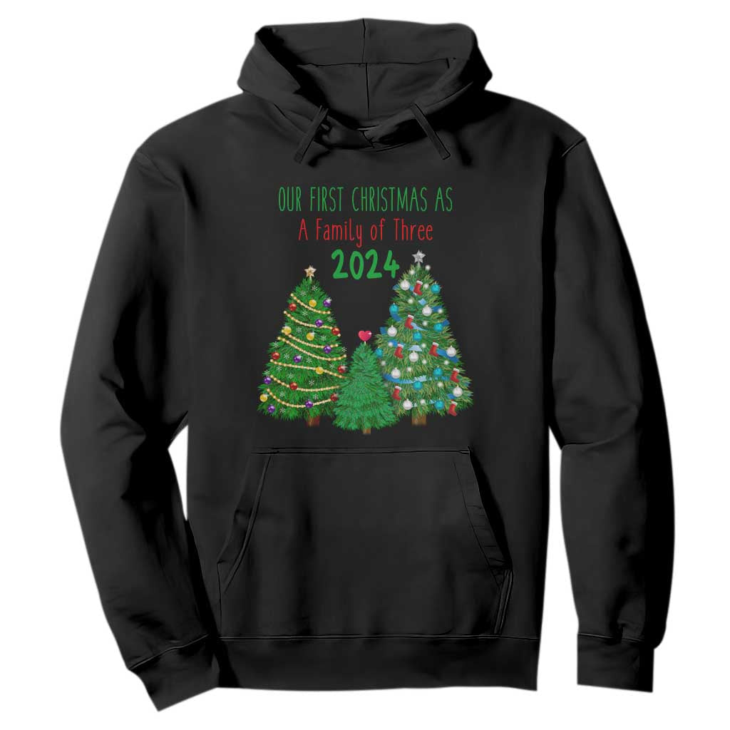 First Christmas As A family Of Three Hoodie TS09 Black Print Your Wear