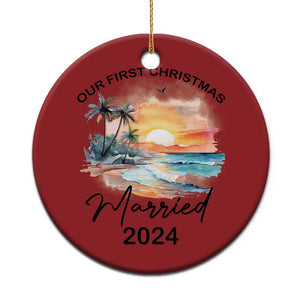 First Christmas Married 2024 Couple Matching Christmas Ornament TS09 Print Your Wear