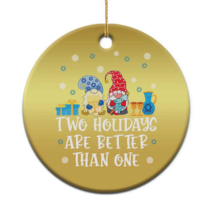 Christmas Hanukkah Christmas Ornament Two Holidays Are Better Than One Jewish Gnome TS09 Print Your Wear