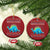 Hanukkah Dinosaur Christmas Ornament Menorasaurus Menorah Dino TS09 Circle Red Print Your Wear