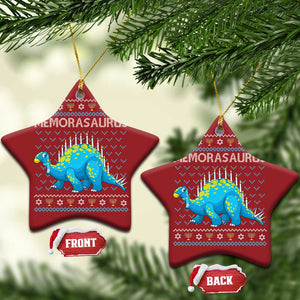 Hanukkah Dinosaur Christmas Ornament Menorasaurus Menorah Dino TS09 Star Red Print Your Wear