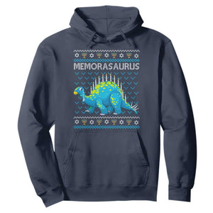 Menorasaurus Menorah Dino Hanukkah Dinosaur Hoodie TS09 Navy Printyourwear