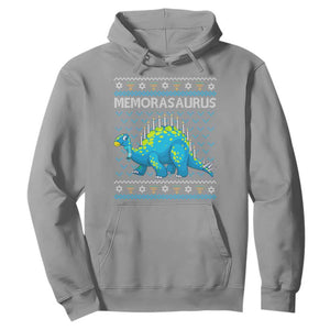 Menorasaurus Menorah Dino Hanukkah Dinosaur Hoodie TS09 Sport Gray Printyourwear