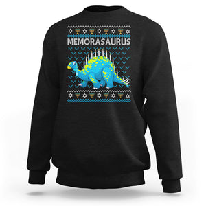 Menorasaurus Menorah Dino Hanukkah Dinosaur Sweatshirt TS09 Black Printyourwear