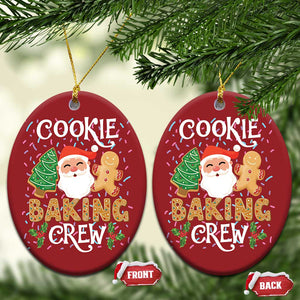 Xmas Baking Crew Christmas Ornament Cute Cookie Santa Gingerbread TS09 Oval Red Print Your Wear