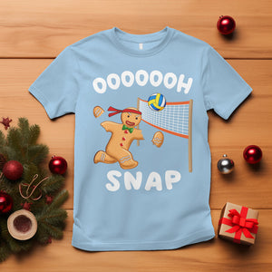 Christmas Sport T Shirt Volleyball Player Gingerbread Man Blocker Oh Snap TS09 Light Blue Printyourwear