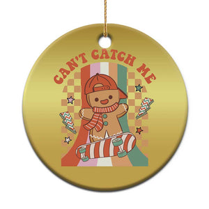 Groovy Xmas Skateboard Christmas Ornament Can't Catch Me Gingerbread Boy TS09 Print Your Wear