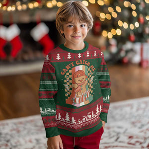 Groovy Xmas Skateboard Ugly Christmas Sweater Can't Catch Me Gingerbread Boy TS09 Christmas Print Your Wear