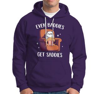 Even Baddies Get Saddies Meme Cat Funny Hoodie TS09 Purple Printyourwear