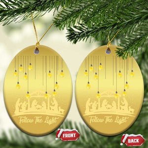 Christian Christmas Ornament Follow the Light Christ Xmas Light TS09 Oval Gold Print Your Wear