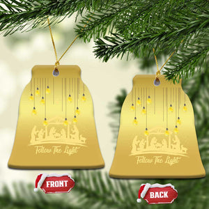 Christian Christmas Ornament Follow the Light Christ Xmas Light TS09 Bell Flake Gold Print Your Wear