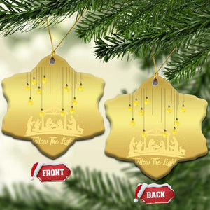 Christian Christmas Ornament Follow the Light Christ Xmas Light TS09 Snow Flake Gold Print Your Wear