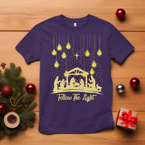 Follow the Light Christ Christmas Light T Shirt TS09 Purple Printyourwear